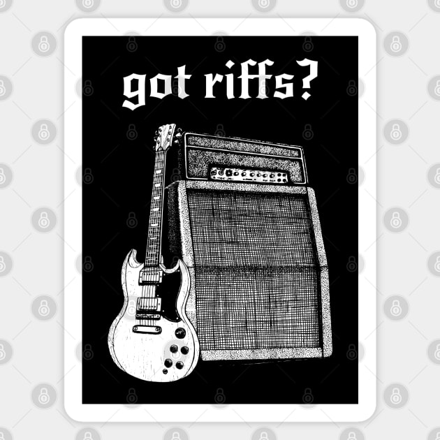 Got Riffs? Rock n Roll guitar and amplifier Magnet by grimsoulart